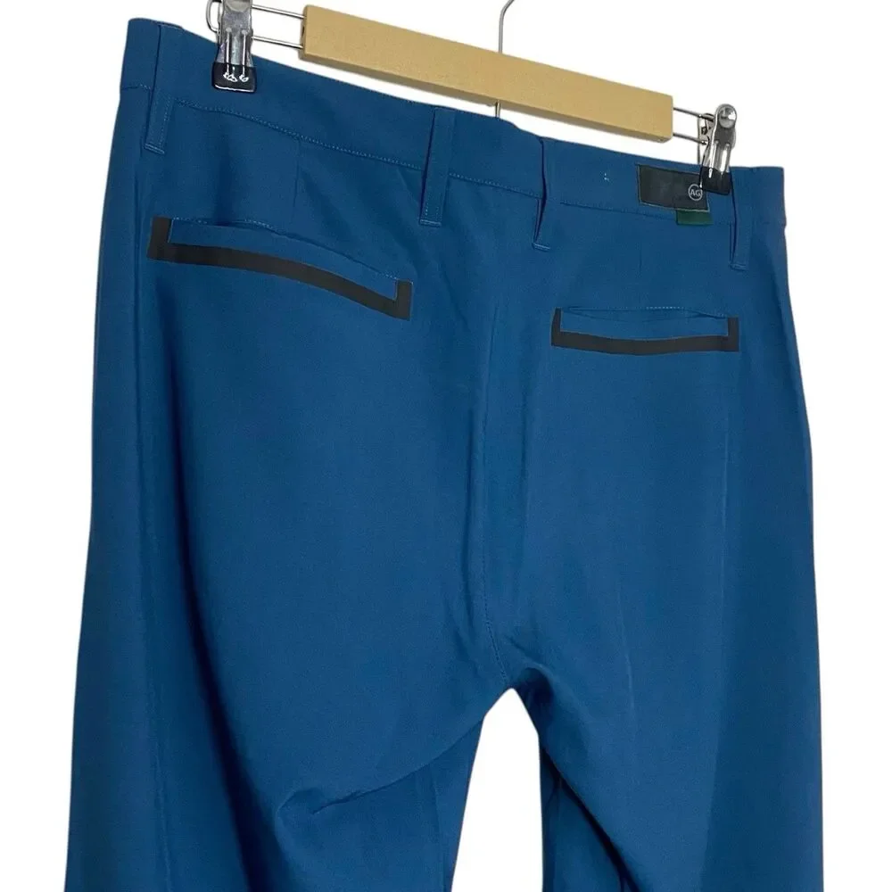 AG Adriano Goldschmied Golf Pants 33x34 Blue Straight Trousers Green Label NEW